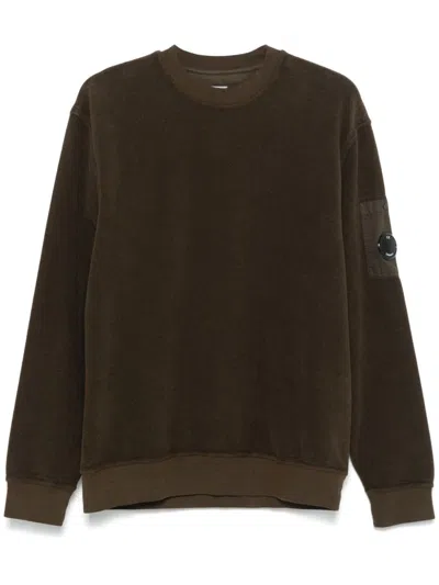 C.p. Company Lens-detailed Sweatshirt In Green