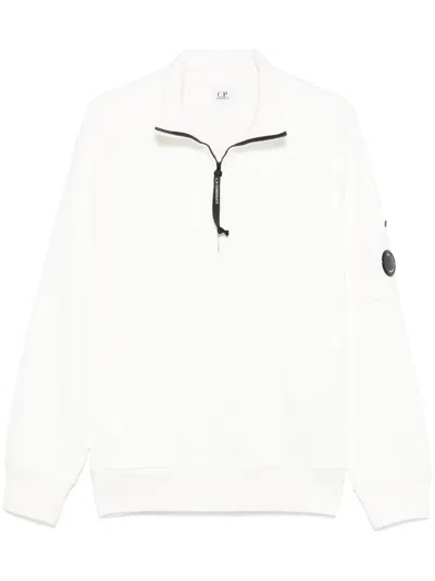 C.p. Company Lens-detailed Sweatshirt In White