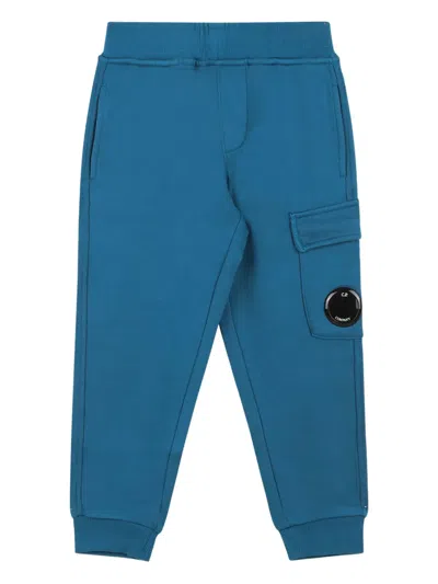 C.p. Company Kids' Lens-detailed Track Pants In Blue