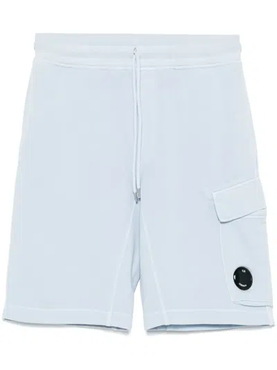 C.p. Company Lens-detailed Track Shorts In Blue
