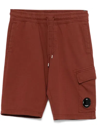 C.p. Company Joggingshorts Mit Linsen-detail In Braun