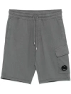 C.p. Company Lens-detailed Track Shorts In Grey