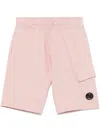 C.p. Company Lens-detailed Track Shorts In Pink