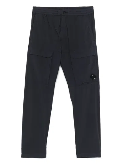 C.p. Company Lens-detailed Trousers In Blue