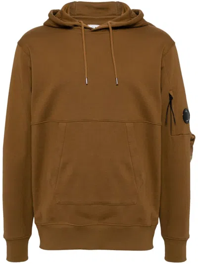 C.p. Company Diagonal Raised Hoodie In Brown