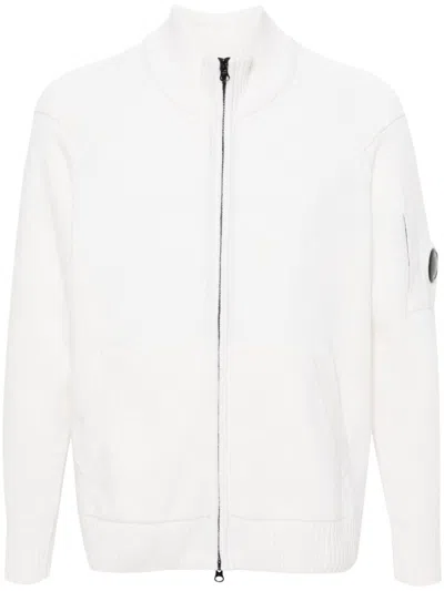 C.p. Company Lens-embellished Cardigan In White
