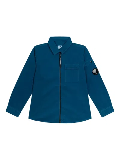 C.p. Company Kids' Lens-embellished Shirt In Blue