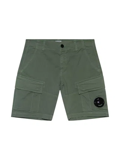C.p. Company Kids' Lens-embellished Shorts In 绿色
