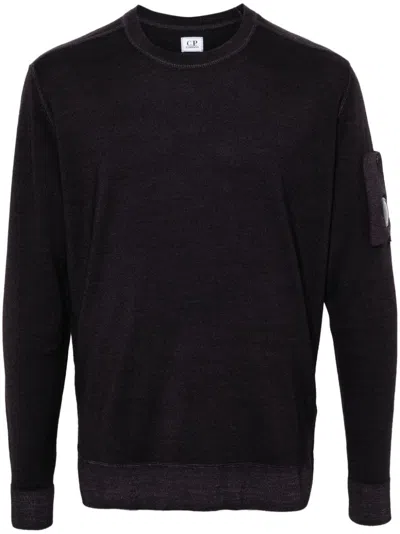 C.p. Company C.p.company Cp Company Lens-embellished Sweater In Blue