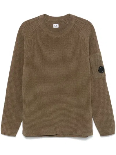 C.p. Company Lens-embellished Sweater In Brown