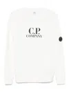 C.p. Company Logo-print Cotton Sweatshirt In White