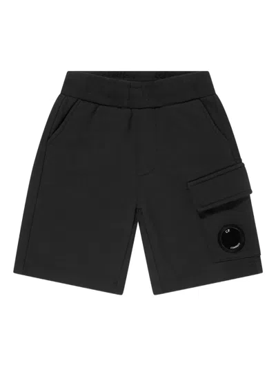 C.p. Company Kids' Lens-embellished Track Shorts In Black