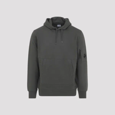 C.p. Company C.p.company Logo Cotton Hoodie In Gray