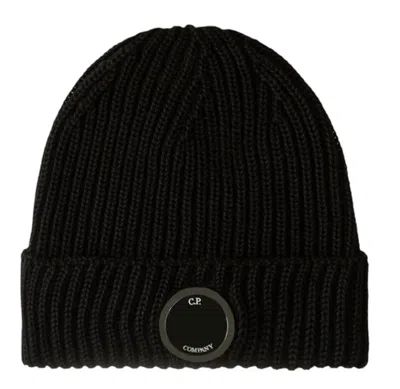 C.p. Company Cp Company Lens Knit Beanie In Black