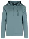 C.p. Company Cotton Sweatshirt Hooded Design Long Sleeves In Light Blue