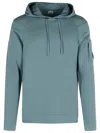 C.p. Company Cotton Sweatshirt Hooded Design Long Sleeves In Blue