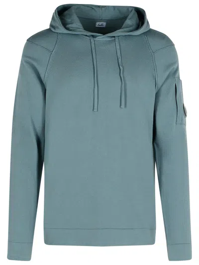 C.P. COMPANY C.P. COMPANY 'LENS' LIGHT BLUE COTTON SWEATSHIRT MEN