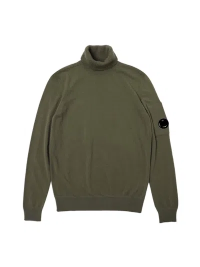 C.P. COMPANY LENS LOGO PATCH TURTLENECK SWEATER