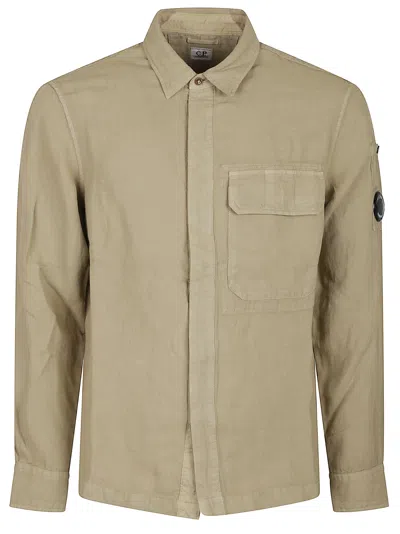 C.p. Company Lens Overshirt In Green