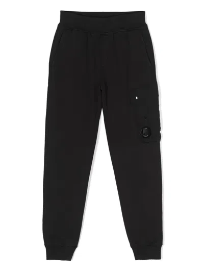 C.p. Company Kids' Lens-patch Cargo Track Pants In Black