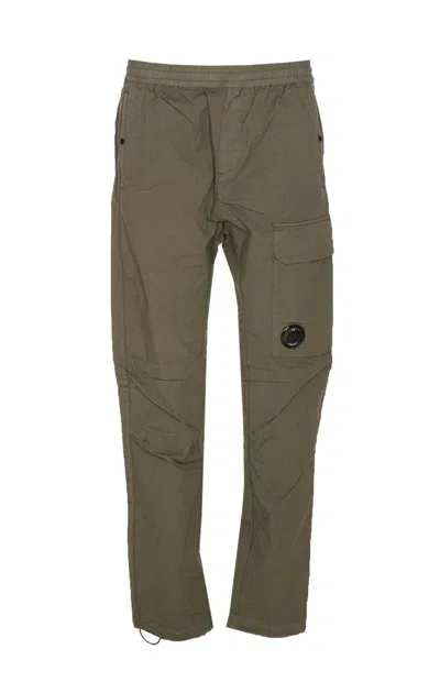 C.p. Company Lens Patch Cargo Trousers In Green