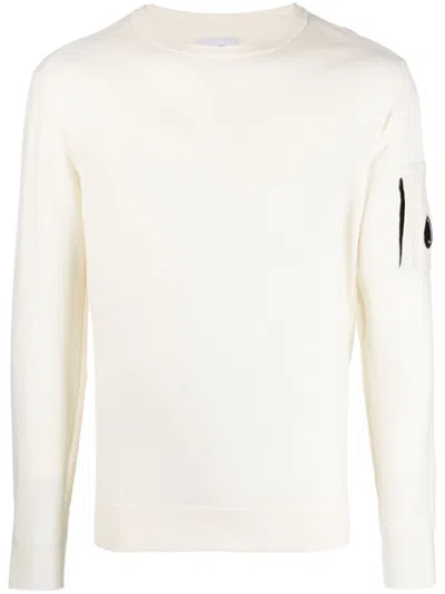 C.p. Company Lens-detail Knitted Jumper In White