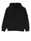 C.p. Company Lens-patch Long-sleeve Hoodie In Black