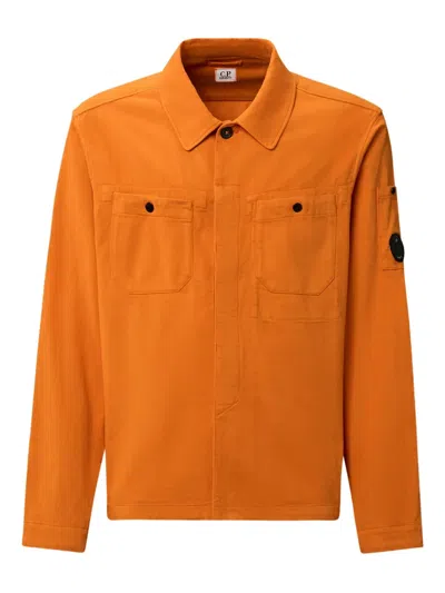 C.p. Company Lens-pocket Jacket In Orange