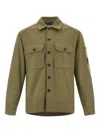 C.p. Company Wool Overshirt Shirt And Blouse Multicolor In Green
