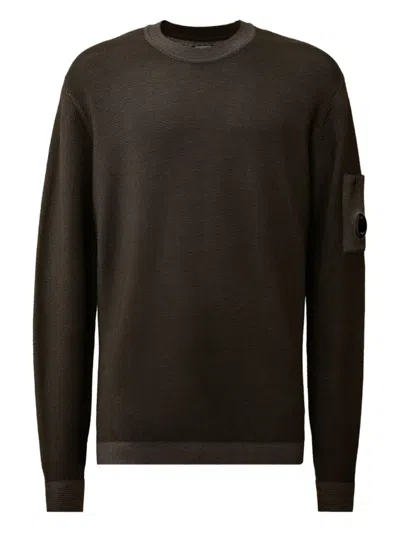 C.p. Company Lens-pocket Sweater In Brown