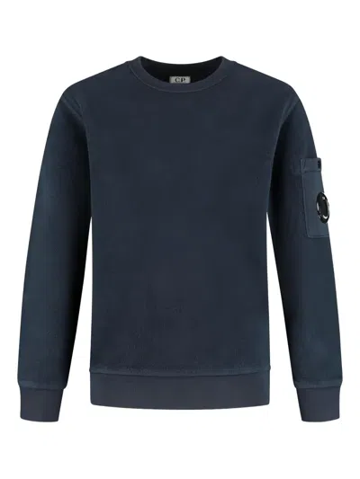 C.p. Company Kids' Lens-pocket Sweatshirt In Blue
