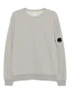 C.p. Company Diagonal Raised Fleece Crew Neck Lens Sweatshirt In Gray