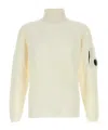 C.p. Company Signature Lens Crewneck Sweatshirt In White