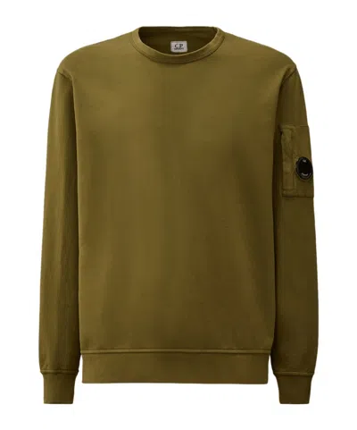 C.p. Company Lens Sleeve Sweatshirt In Green