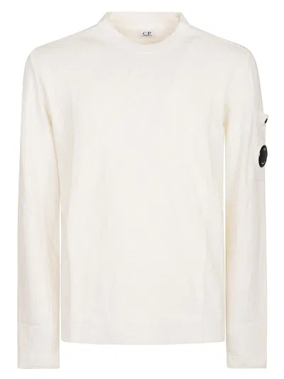 C.p. Company Lens Sweater In White