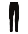 C.p. Company Lens Tapered-leg Cargo Trousers In Black