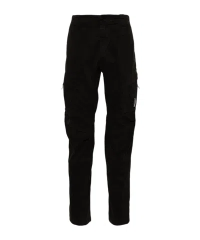 C.p. Company Lens Tapered-leg Cargo Trousers In Black