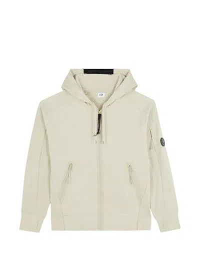 C.p. Company Lens Zip-up Hoodie In Neutrals