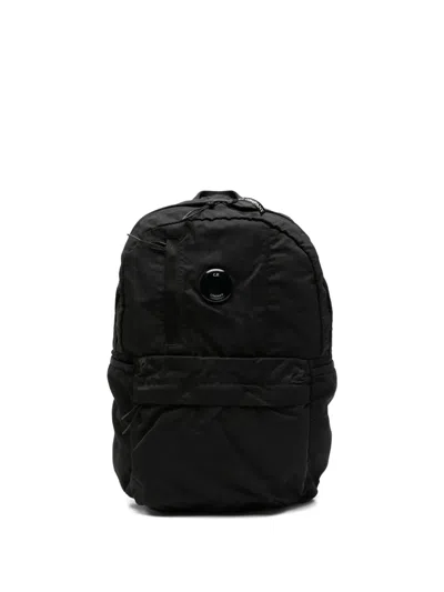 C.p. Company Lens-detail Backpack In Black