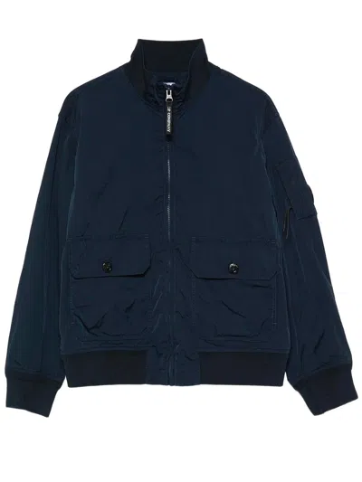C.p. Company Kids' Lens-detail Bomber Jacket In Blue