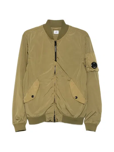 C.p. Company Lens-detail Bomber Jacket In Green