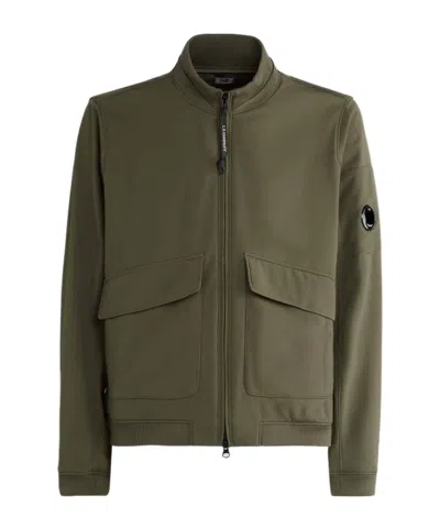 C.p. Company Lens-detail Bomber Jacket In Green
