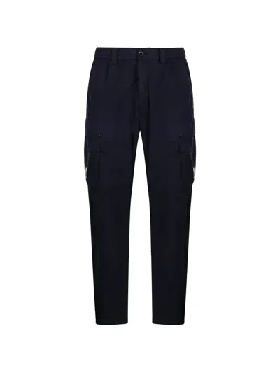 C.p. Company Stretch Nylon-cotton Blend Cargo Pants With Adjustable Waist In Black