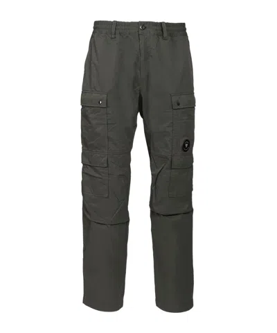C.p. Company Lens-detail Cargo Pants In Green
