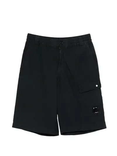 C.p. Company Kids' Lens-detail Cargo Shorts In Black