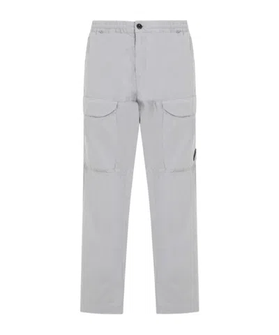 C.p. Company Lens-detail Cargo Trousers In Gray