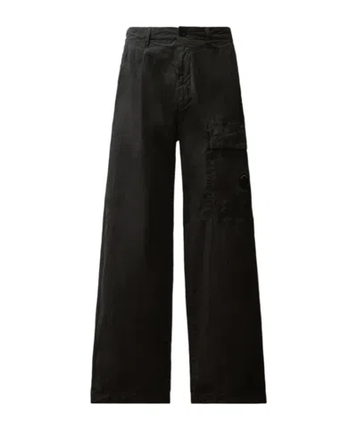 C.p. Company Lens-detail Cargo Trousers In Gray