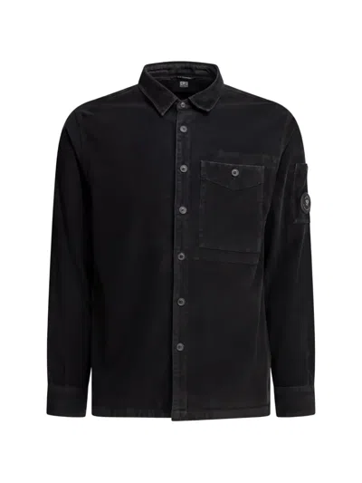 C.p. Company C.p.company Black Cordoury Button Lens Shirt In Multi