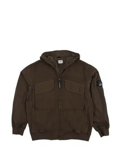 C.p. Company Kids' Lens-detail Hooded Jacket In Black
