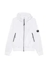 C.p. Company Lens-detail Zip-up Hooded Jacket In White
